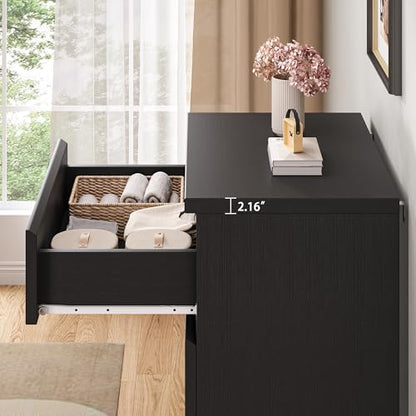 Jocoevol 4 Drawer Dresser for Bedroom, Black Dresser Chest of Drawers - Large Wood Dressers TV Stand with Deep Drawers Dressers for Living Room, Hallway, Entryway - Black - color: Black