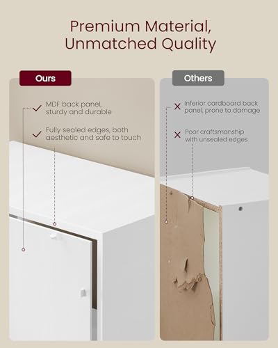 VASAGLE Bookcase Cube Shelf with 6 Compartments, 9.4 x 25.8 x 38.6 Inches | Bookshelf storage shelf, Cloud White, CUSTOS Collection, ULBC423W01 - color: Cloud White, size: 6 Cubes (9.4"D x 38.6"H), style: 1 Pack
