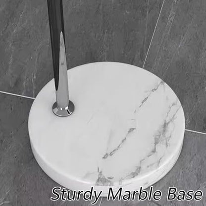Modern White Arc Floor Lamp for Living Room,77 in Tall | Milk Glass Lampshade,Marble Base,Soft Diffused Glow,Extendable Chrome Arm,Ideal for Couch and Bedroom,Adjustable Height - color: White-Glass