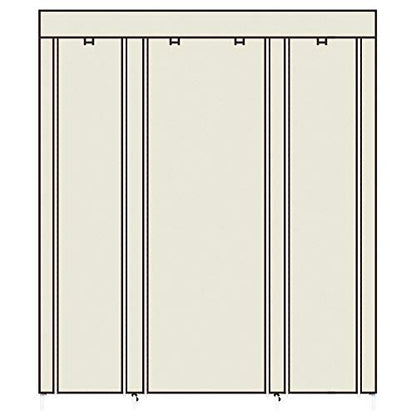 Portable Clothes Closet, Wardrobe Storage Organizer with Non-Woven Fabric, Quick and Easy to Assemble (Beige)