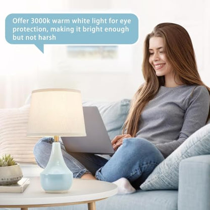 18" Table Lamp Set of 2, Ceramic Lamp Classic Beside Lamps Nightstand Lamp Modern Cute Lamp for Living Room, Bedroom & Office Rocker Switch Sky Blue-LED Bulbs Included - color: 18.63" Blue