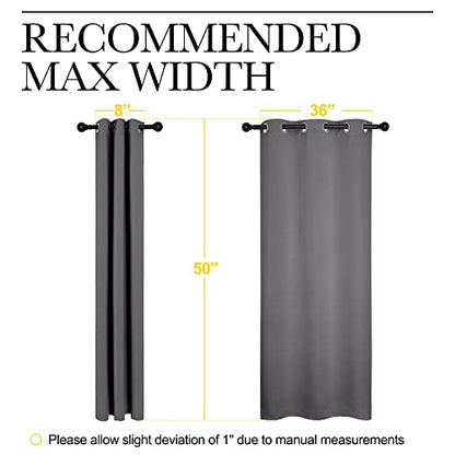 NICETOWN Bedroom Curtains Blackout Drapery Panels, Three Pass Microfiber Thermal Insulated Solid Ring Top Blackout Window Curtains/Drapes (Two Panels, 42 x 50 inches, Gray) - color: Grey, size: 42"W x 50"L (Pack of 2)