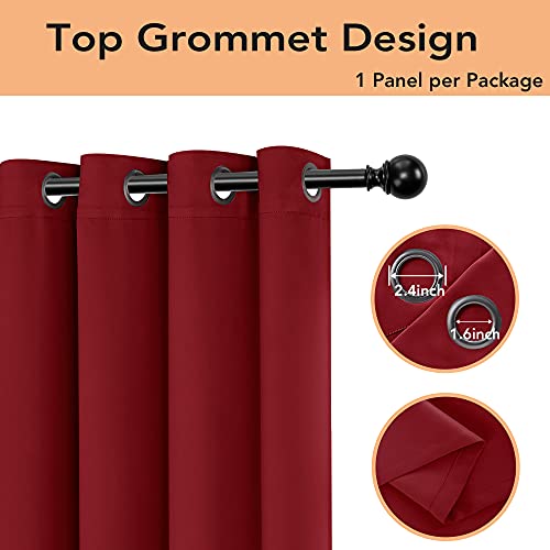 BONZER Wide Room Divider Blackout Curtain Total Privacy | Wall Grommet Top Room Darkening Curtains for Shared Room, Apartment, 84L x 70W Inch (7L x 5.8W ft), 1 Panel, Red - color: Red, size: 70"W x 84"L (Pack of 1)