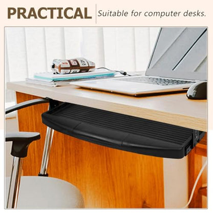 SEWACC Under Desk Keyboard Tray Slide Out Platform Ergonomic Keyboard Drawer for Easy Access Durable Construction for Office and Home Use