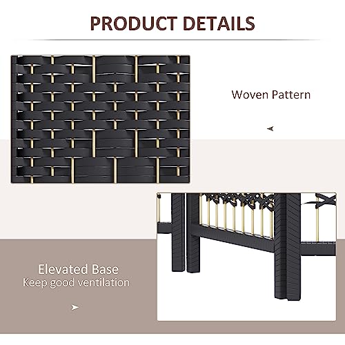 HOMCOM 6 Panel Room Divider, Folding Privacy Screen, 5.6', Black | Room Separator, Wave Fiber Freestanding Partition Wall Divider - color: Black, size: 6 Panel