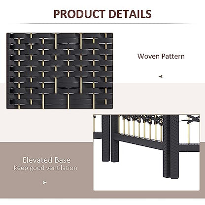 HOMCOM 6 Panel Room Divider, Folding Privacy Screen, 5.6', Black | Room Separator, Wave Fiber Freestanding Partition Wall Divider - color: Black, size: 6 Panel
