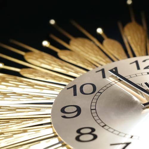 Large Wall Clock,27inch Gold Wall Clock Non-Ticking Mid Century Wall Clocks for Living Room Decor,Battery Operated Wall Clock for Bedroom&Living Room - size: 27inch-normal