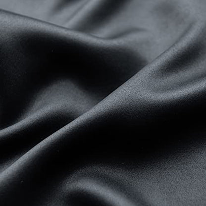 Windows Black Blackout Curtains 45 inches Long 2 Panels Set Grommet Blackout Drapes Energy Saving Noise Reducing Thermal Insulated for Bedroom Living Room Nursery - color: Black, size: 52"W x 45"L (Pack of 2)