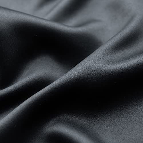 Windows Black Blackout Curtains 54 inches Long 2 Panels Set Grommet Blackout Drapes Energy Saving Noise Reducing Thermal Insulated for Bedroom Living Room Nursery - color: Black, size: 42"W x 54"L (Pack of 2)