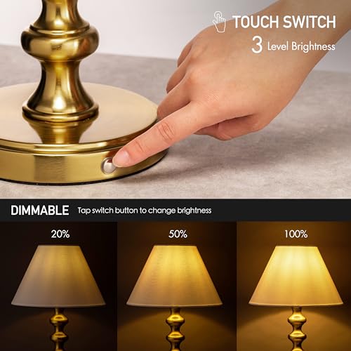 O'Bright Ember Rechargeable Table Lamp (Antique Brass_Baluster) - color: Antique Brass_Baluster