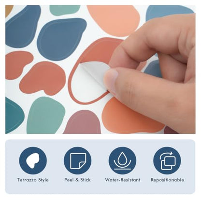 720 Pcs Boho Terrazzo Stickers | Irregular Polka Dot Peel-and-Stick Vinyl Decals for Walls & Other Smooth Surfaces - style: Terrazzo