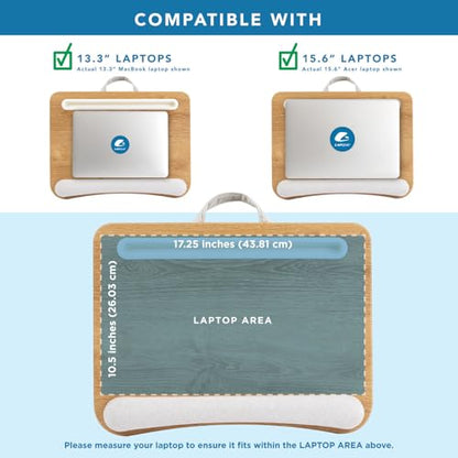 LAPGEAR Portable Laptop Lap Desk – White Oak Woodgrain, Fits 15.6" Laptops - color: White Oak Woodgrain