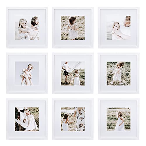 Sheffield Home 9 Piece Gallery Wall Frame Set, 12x12 Inch, White - color: White, size: 12x12 Inch