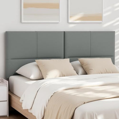 Upholstered Headboard Queen Size, Leather Head Board with Sturdy Metal Legs, Solid Wood Bed Headboard with Height Adjustable, Gray - color: Gray, size: Queen
