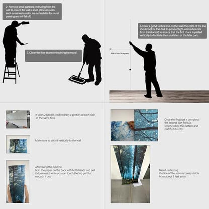 Landscape Lake Waterfall wall murals Peel and Stick self Adhesive Wallpaper for Bedroom Living Room - 58"x80" - color: F05, size: 58"x80"