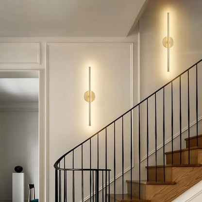 KARTOOSH Battery Operated Wall Sconces Set of Two Wireless Wall Lights | Rechargeable Wall Sconce with Remote 350°Rotate Dimmable 3000K LED Wall Lamp for Living Room, Bedroom - color: Gold, size: 20.4 Inches