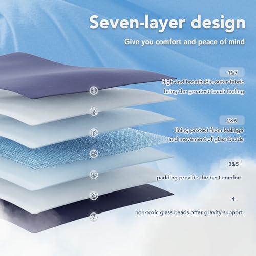 Weighted Blanket (20lbs 80"x87" King Size) Soft Cooling Heavy Blanket Sleeping, Apply to 190-210 lbs Body, Thick Breathable Blanket with Glass Bead, Easy Care - color: 01-navy Blue, size: 80"×87"-20lbs