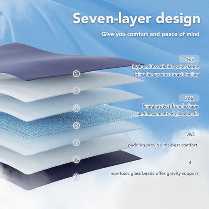 Weighted Blanket (20lbs 80"x87" King Size) Soft Cooling Heavy Blanket Sleeping, Apply to 190-210 lbs Body, Thick Breathable Blanket with Glass Bead, Easy Care - color: 01-navy Blue, size: 80"×87"-20lbs