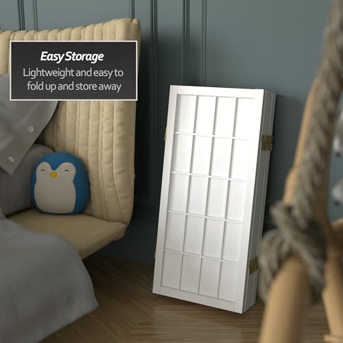 2 ft. Short Desktop Window Pane Shoji Screen - White - 6 Panels - color: White, size: 6 Panel