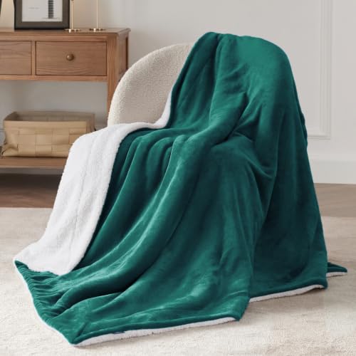 Bedsure GentleSoft Sherpa Fleece Throw Blanket for Couch, Non-Heated, Thick and Warm Throw for Women and Men, Soft Fuzzy Plush Blanket for Winter, Room Home Decor Gifts, Forest Green, 50x60 Inches - color: 04 - Forest Green, size: Throw (50" X 60")