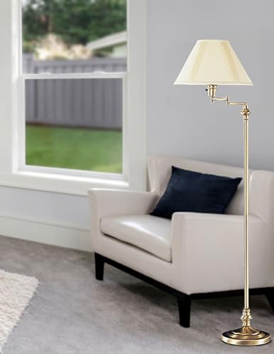 Cal Lighting BO-314-AB Transitional Swing Arm Floor Lamp, Antique Bronze