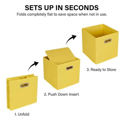 Household Essentials 6 ct Open Fabric Cube Storage Bins, Golden Yellow - color: Golden Yellow, size: 11” L x 11” W x 11” H