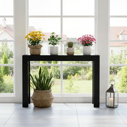 Plank+Beam Modern Console Table, 46 Inch, Black | Non-Toxic Finishes, Versatile Design, Modern Design, Easy Assembly, Modern Style, Quick Setup, Solid Wood - color: Black, size: 46 Inch