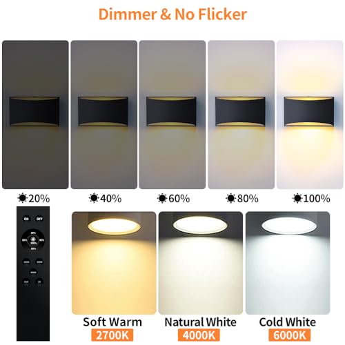 2Packs 10000mAh Battery Operated Wall Sconce,Remote Control, 2700K-6000K,Cast Aluminum,Rechargeable,50W Equivalent Lamp,No Flicker,600Lumens,Dimmable,Black,Set of Two for Non-Hardwired - size: 8-inch