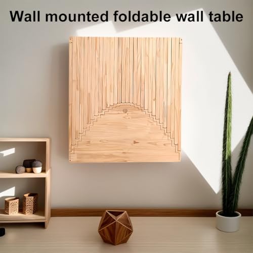Wall Mounted Drop-Leaf Table Floating Laptop Desk, Fold Down Wall Desk, Wood Foldable Hanging Workbench, for Small Spaces, Bar, Bedroom