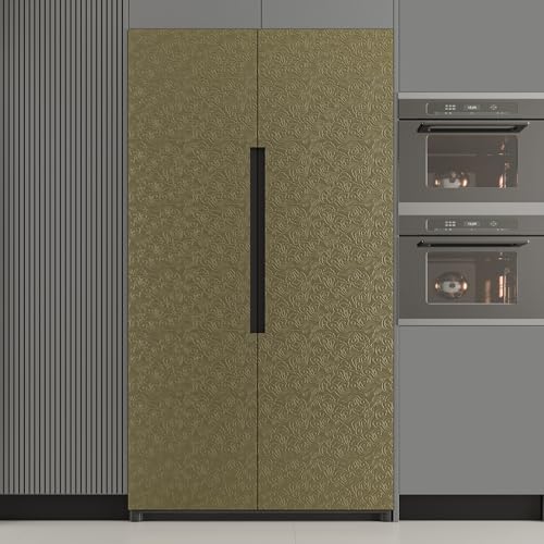 CHIHUT Metallic Bronze Peel and Stick Wallpaper Antique Gold Embossed Cloud Pattern Self Adhesive Contact Paper Waterproof Heat Resistant Appliance Wrap for Kitchen Countertops Backsplash 12"x100" - color: Bronze Antique Gold