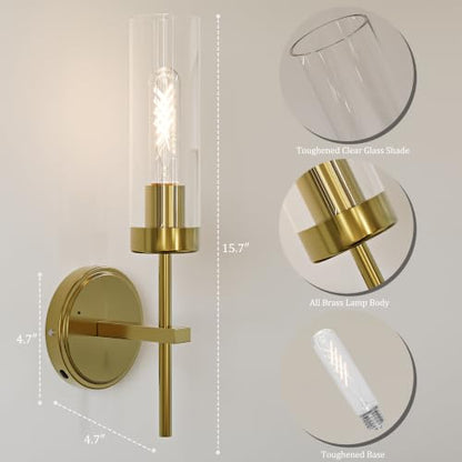 Gold Battery Operated Wall Sconce, Wireless Wall Sconces with Remote Control, Rechargeable 3000K Dimmable Wall Light for Bedroom Living Room Bathroom Hallway Entryway Stairwell - color: Gold, size: 1 Pack