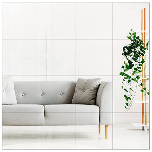 SLDIYWOW Shatterproof Full Body Wall Mirror Tiles, 8PCx12x12 Acrylic Tiles for Bedroom, Baby Kids Playroom, Over The Door Closet Mirror - size: 8 Pieces