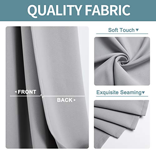 ChrisDowa Blackout Curtains for Bedroom and Living Room 40 Inches Long | 2 Panels Set, Thermal Insulated, Light Blocking, Room Darkening, Grommet, Window Drapes, Light Grey, 29 x 40 Inch - color: Light Grey, size: 29"W x 40"L (Pack of 2)