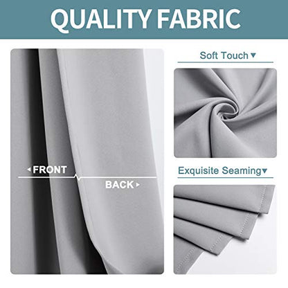 ChrisDowa Blackout Curtains for Bedroom and Living Room 40 Inches Long | 2 Panels Set, Thermal Insulated, Light Blocking, Room Darkening, Grommet, Window Drapes, Light Grey, 29 x 40 Inch - color: Light Grey, size: 29"W x 40"L (Pack of 2)