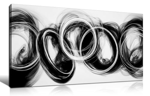 MXUNYZ Black and White Abstract Canvas Wall Art Minimalist Print Painting | 40x20 Inch Modern Wall Decor for Bedroom, Wall Pictures for Living Room,Home Office Hallway Corridor Artwork Ready to Hang - color: Black, size: 40"L x 20"W
