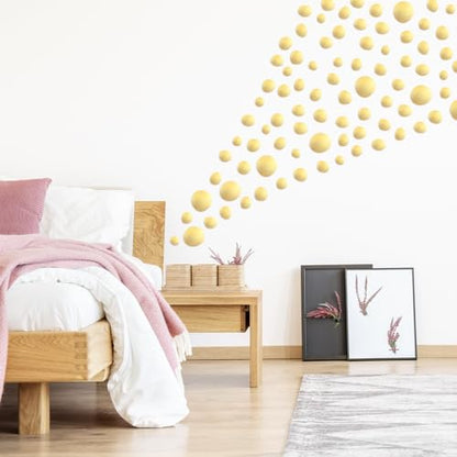 TaoBary 15 Sheet 300 Pcs Irregular Polka Dot Boho Wall Decals,Gold | Removable Modern Vinyl Boho Wall Stickers Terrazzo Pattern for Playroom Bedroom - color: Gold