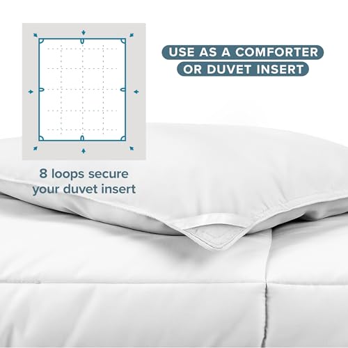 Bare Home Duvet Insert Comforter (Queen, White) | 1800 Ultra-Soft, Goose Down Alternative, Premium Quality, All-Season Warmth - color: 01 - White, size: Queen