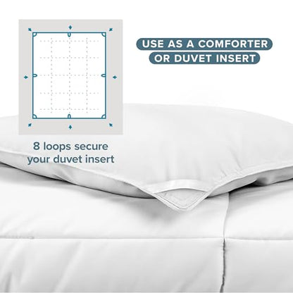 Bare Home Duvet Insert Comforter (Queen, White) | 1800 Ultra-Soft, Goose Down Alternative, Premium Quality, All-Season Warmth - color: 01 - White, size: Queen