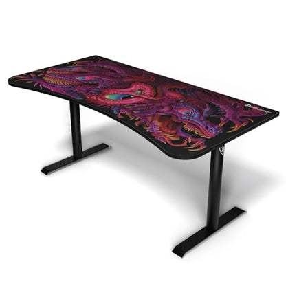 Arozzi Arena Special Edition Ultrawide Curved Gaming and Office Desk with Full Surface Water Resistant Desk Mat Custom Monitor Mount Cable Management Cut Outs - Crawling Chaos | Full Surface Water-Resistant Desk Mat, Monitor Mount Cut-Outs, Cable Manageme