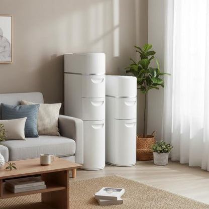 BGYMF 2-Tier Narrow Slim Bathroom Storage Cabinet with Wheels,White | No Installation Required,ABS and PP,Water Resistant,with Drawers,for Small Spaces Corner
