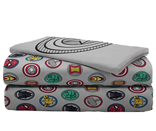 Marvel Avengers Iron Man Twin Comforter Set 5 Piece Kids Bedding, Multi | Hulk Captain America Thor, Bed in a Bag, Comforter Sheets Sham Pillowcase, Soft Microfiber, Machine Washable, Boys Gift