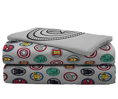 Marvel Avengers Iron Man Twin Comforter Set 5 Piece Kids Bedding, Multi | Hulk Captain America Thor, Bed in a Bag, Comforter Sheets Sham Pillowcase, Soft Microfiber, Machine Washable, Boys Gift