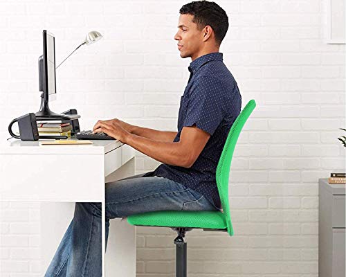 Armless Computer Chair Mesh Office Task Chair Desk Chairs Swivel Rolling Chair with Ergonomic Backrest Height Adjustable Home Office Chair for Adults, Green - color: Green