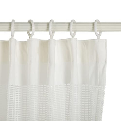 10ft Wide x 8ft Tall Room Divider Privacy Partation Curtains | 1 Panel, White, Cubicle Curtain With Flexible Flat Hooks, Privacy Screen, 96 Inches Long, 120W x 96L - color: White, size: 120"W x 96"L (Pack of 1)