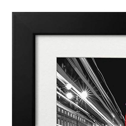 Americanflat 11x14 Picture Frame with Shatter-Resistant Glass - Set of 2 - Use as 8x10 Frame with Mat or Display 11x14 Photo Without Mat - Signature Collection - Picture Frames for Wall - Black | Engineered Wood construction, Shatter-resistant glass, hang