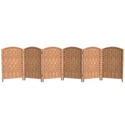 Red Lantern 2 ft. Short Diamond Weave Fiber Folding Screen - Natural - 6 Panel - color: Natural, size: 6 Panel