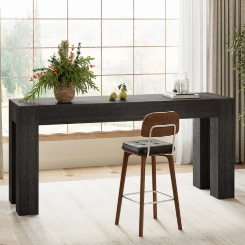 71" Long Bar Table, Rectangular 35.5" Counter Height Table, Double-Sided High Top Pub Table for Home Bar Kitchen Dining Room, Black