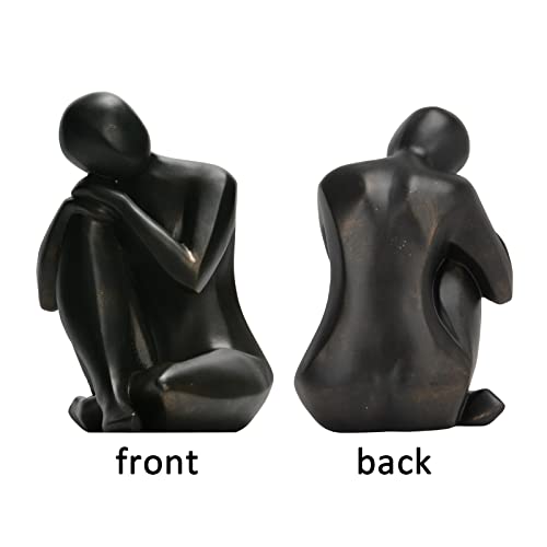 Guichifun Thinker Statue Abstract Sculpture Decorative Objects Black 8 in
