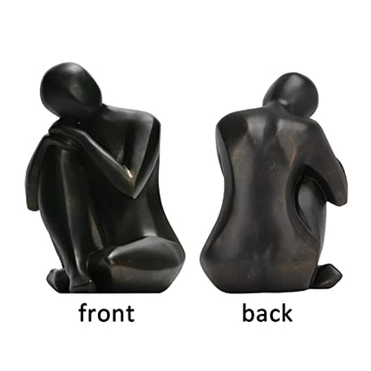 Guichifun Thinker Statue Abstract Sculpture Decorative Objects Black 8 in