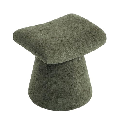 Modern Ottoman with Soft Padded Seat, Multifunctional Vanity Stool, Upholstered Footrest Stool for Living Room and Bedroom - color: Olive Green